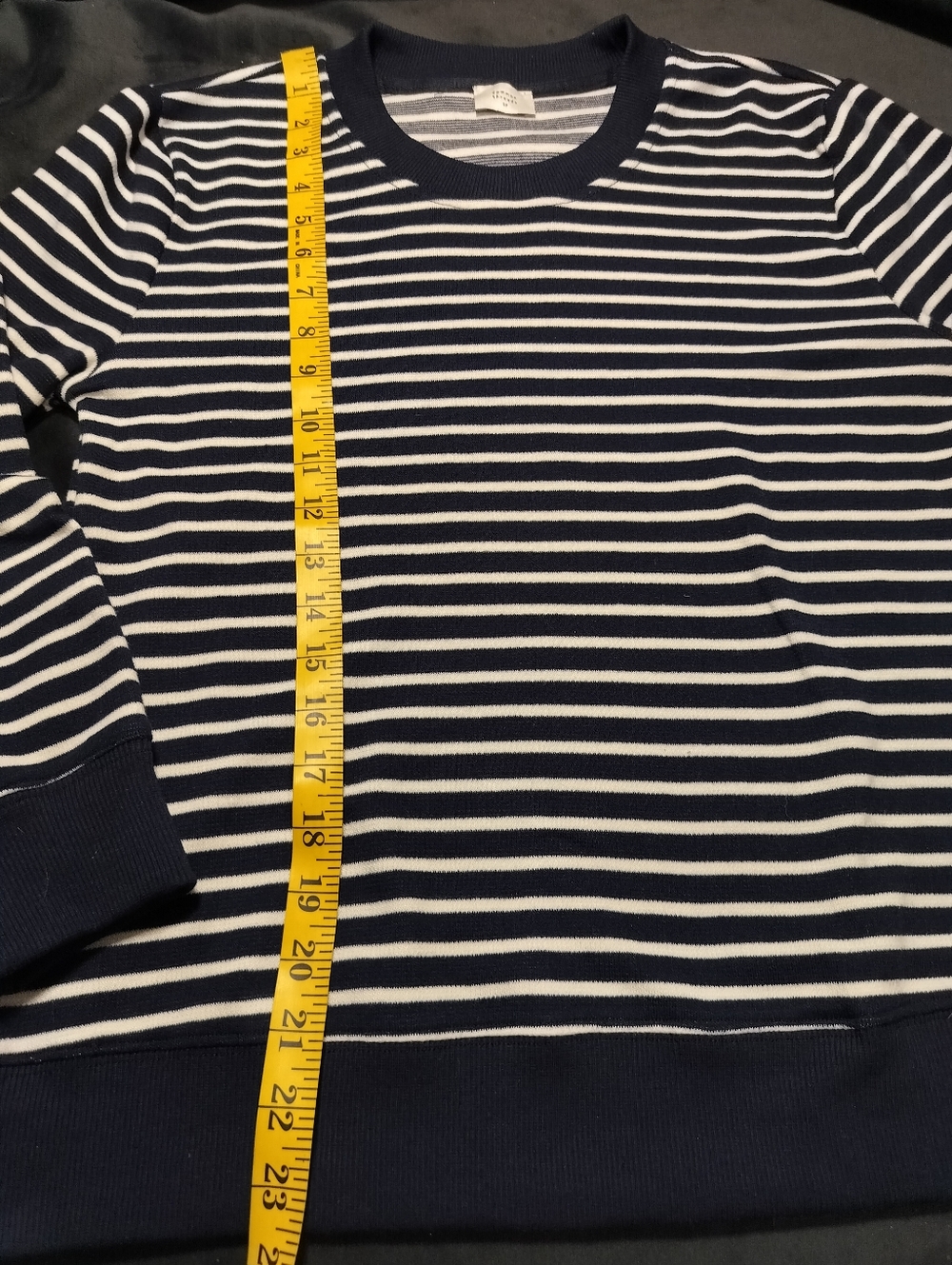 Common Threads Striped Crewneck Sweater - Navy & White - Small (SP) - Picture 4 of 6